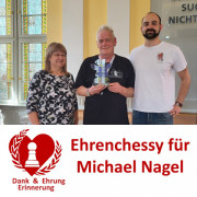 Ehrenchessy für Michael Nagel (Foto: Thüringer Schachbund)